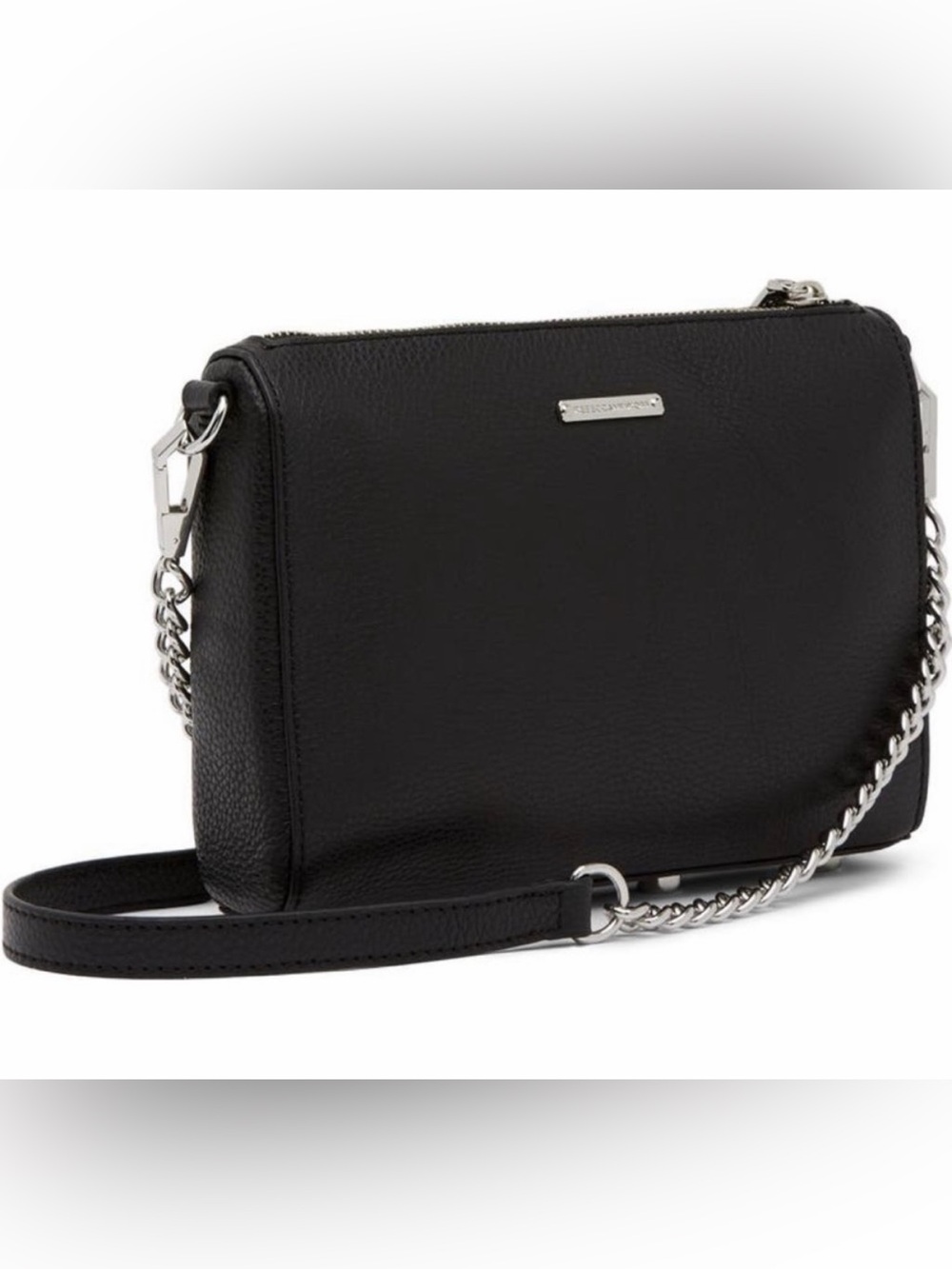 Rebecca Minkoff Black Leather Mini Shoulder Bag with Silver Hardware - Picture 2 of 6
